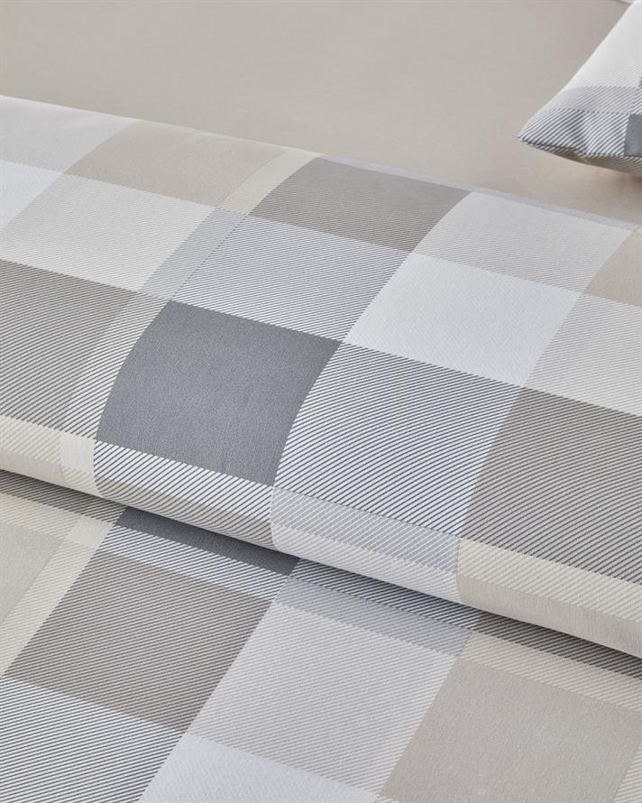 Bold Pattern Kolay Ütülenir Tek Kişilik Çarşaflı Nevresim Takımı 160x220 cm Taş Rengi