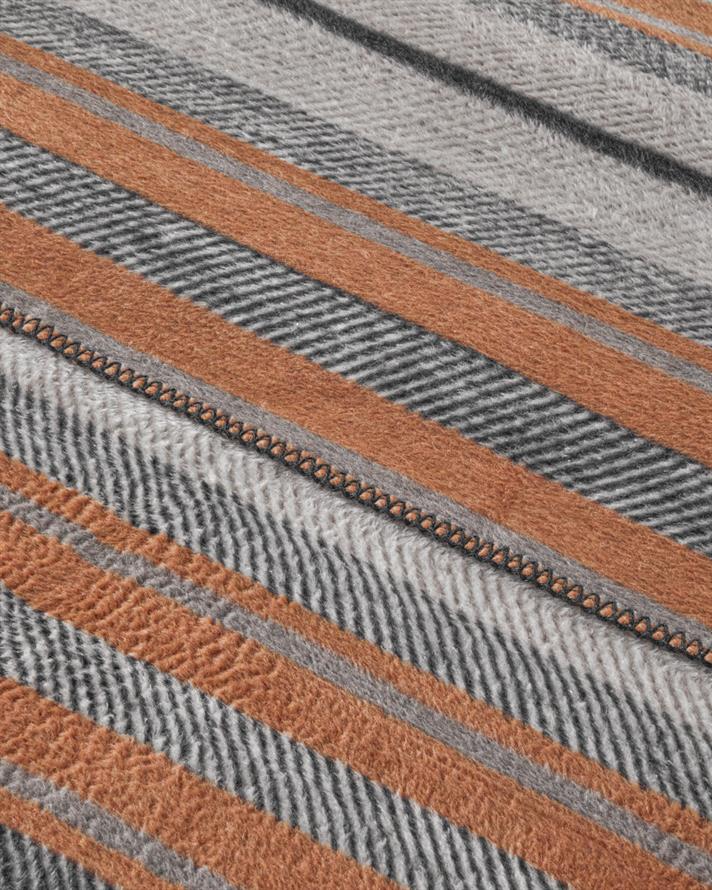 Bold Stripe Pamuk Akrilik Çift Kişilik Battaniye 200x220 cm Koyu Gri