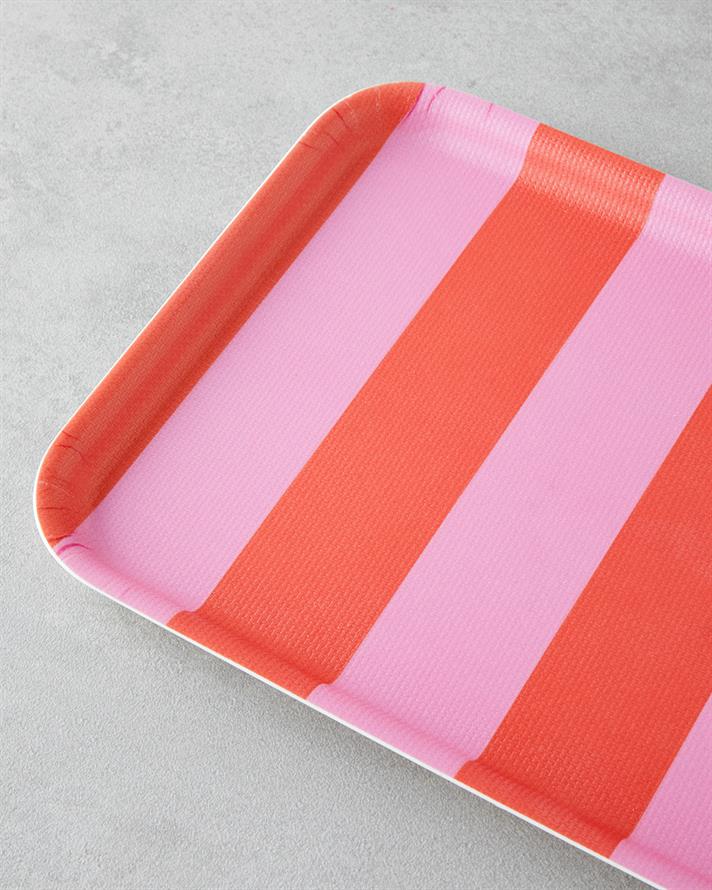 Boldband Melamin Kaydırmaz Tepsi 20x28,5 cm Pembe - Turuncu