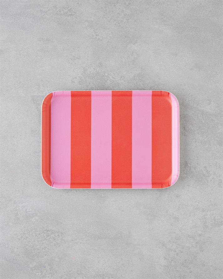 Boldband Melamin Kaydırmaz Tepsi 20x28,5 cm Pembe - Turuncu