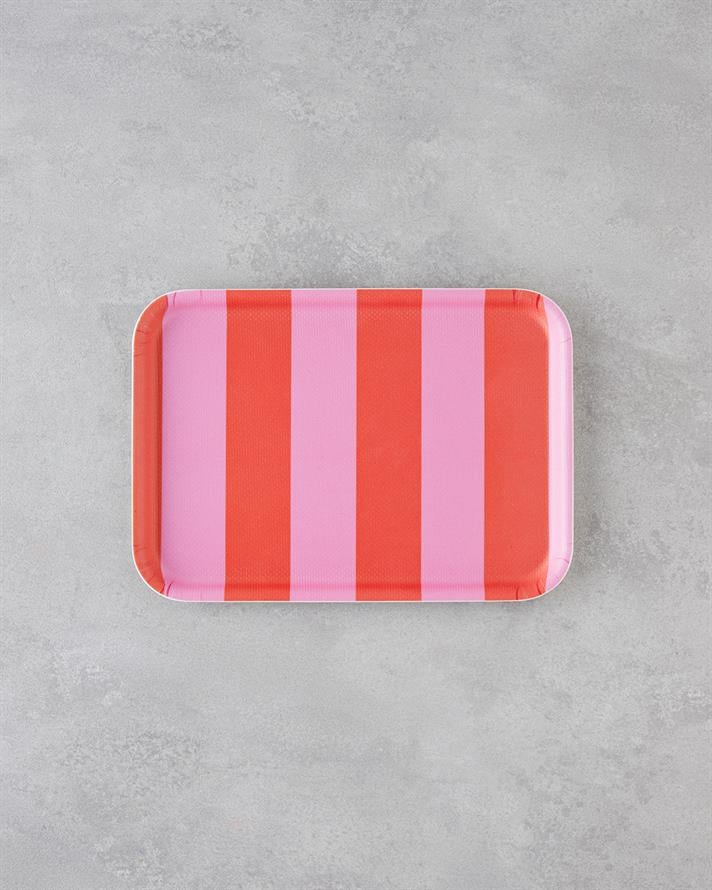 Boldband Melamin Kaydırmaz Tepsi 20x28,5 cm Pembe - Turuncu