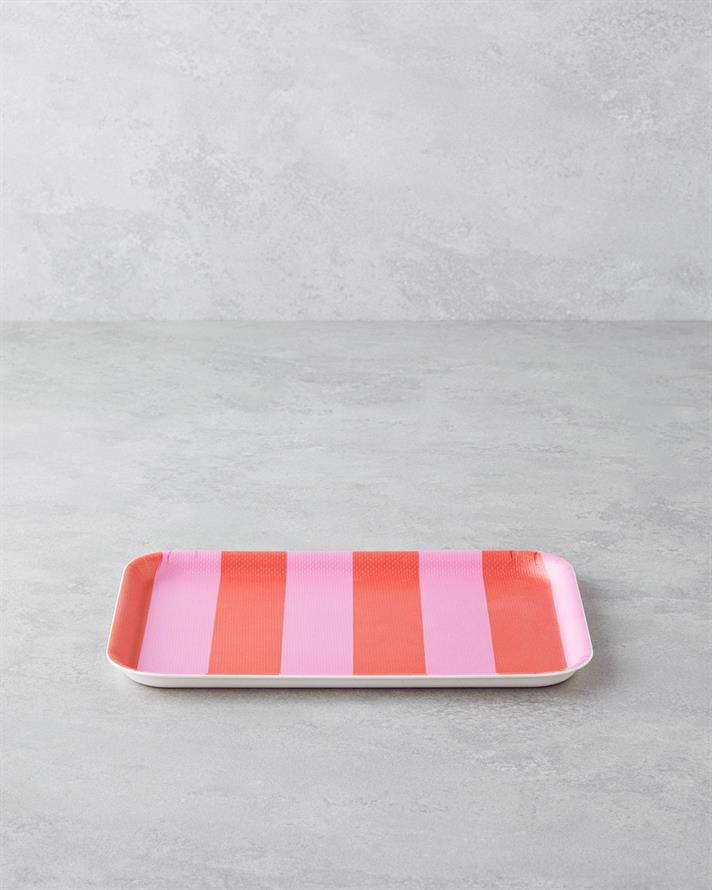 Boldband Melamin Kaydırmaz Tepsi 20x28,5 cm Pembe - Turuncu