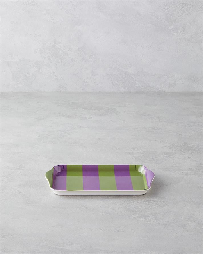 Boldband Melamin Tepsi 23x14 cm Yeşil-mor