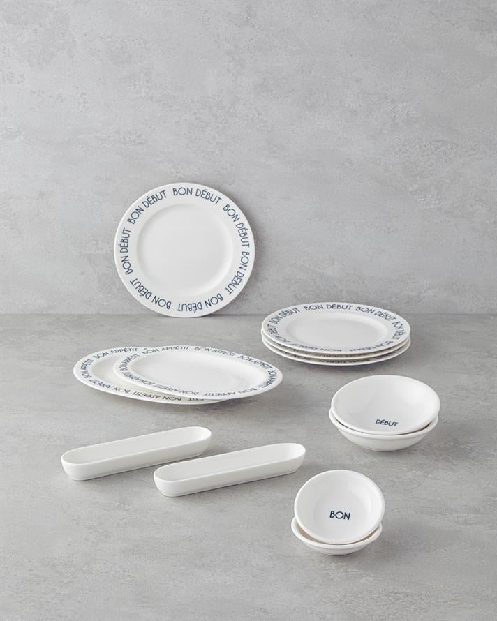 Bon Appetit Porselen Kahvaltı Takımı 12 Parça 4 Kişilik Siyah