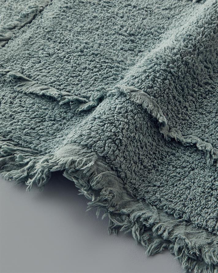 Bona Pamuklu Banyo Paspası Seti 60x90 + 40x60 cm Koyu Yeşil