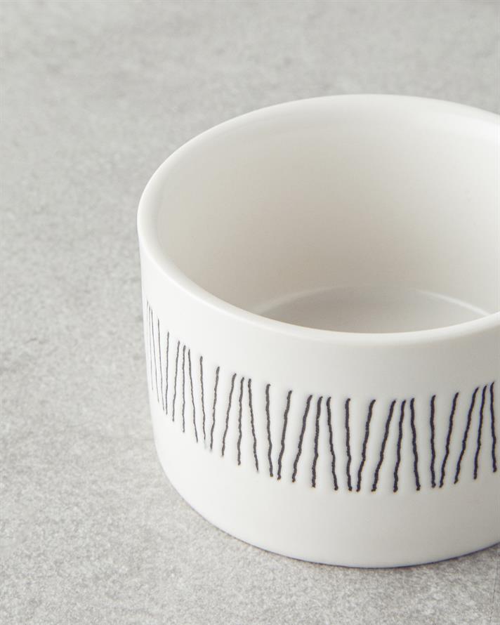 Bona Stoneware 3lü Çerezlik 6,5 cm Siyah-Beyaz-Bej