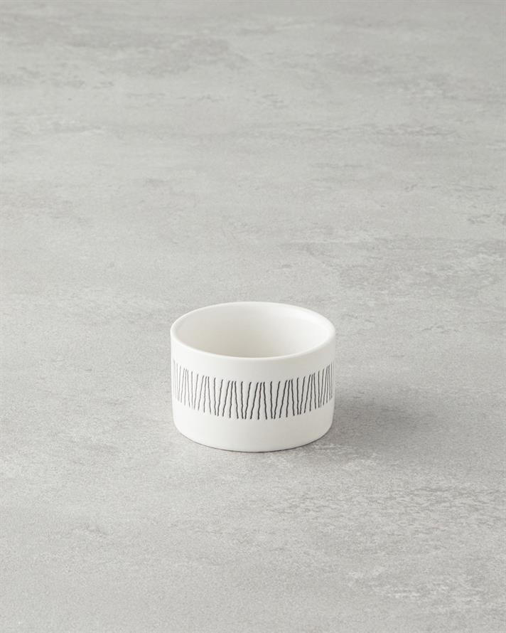Bona Stoneware 3lü Çerezlik 6,5 cm Siyah-Beyaz-Bej