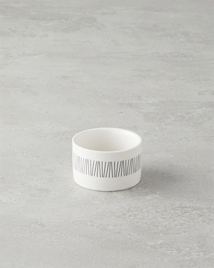 Bona Stoneware 3lü Çerezlik 6,5 cm Siyah-Beyaz-Bej