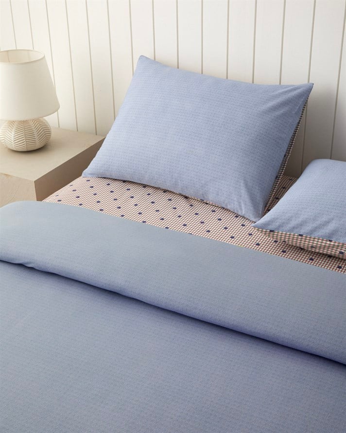 Bonbons Kolay Ütülenir Çarşaflı Tek Kişilik Nevresim Takımı 160x220 cm Mavi - Yeşil