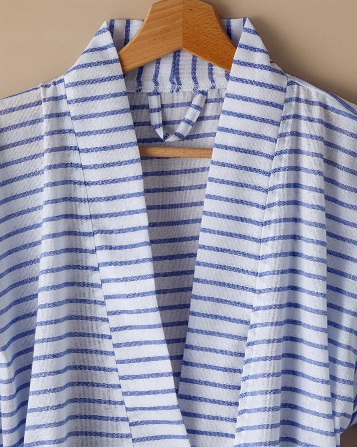 Bony Rejenere Peştemal Bornoz Standart Lacivert-Turuncu