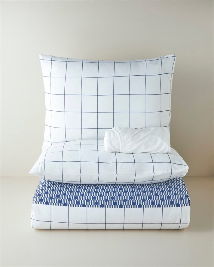 Border Dots Kolay Ütülenir Çift Kişilik Nevresim Takımı 200x220 cm Lacivert