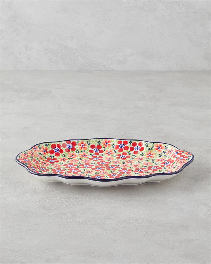 Botanic Stoneware Kayık Tabak Renkli