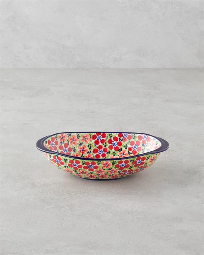 Botanic Stoneware Kayık Tabak Renkli