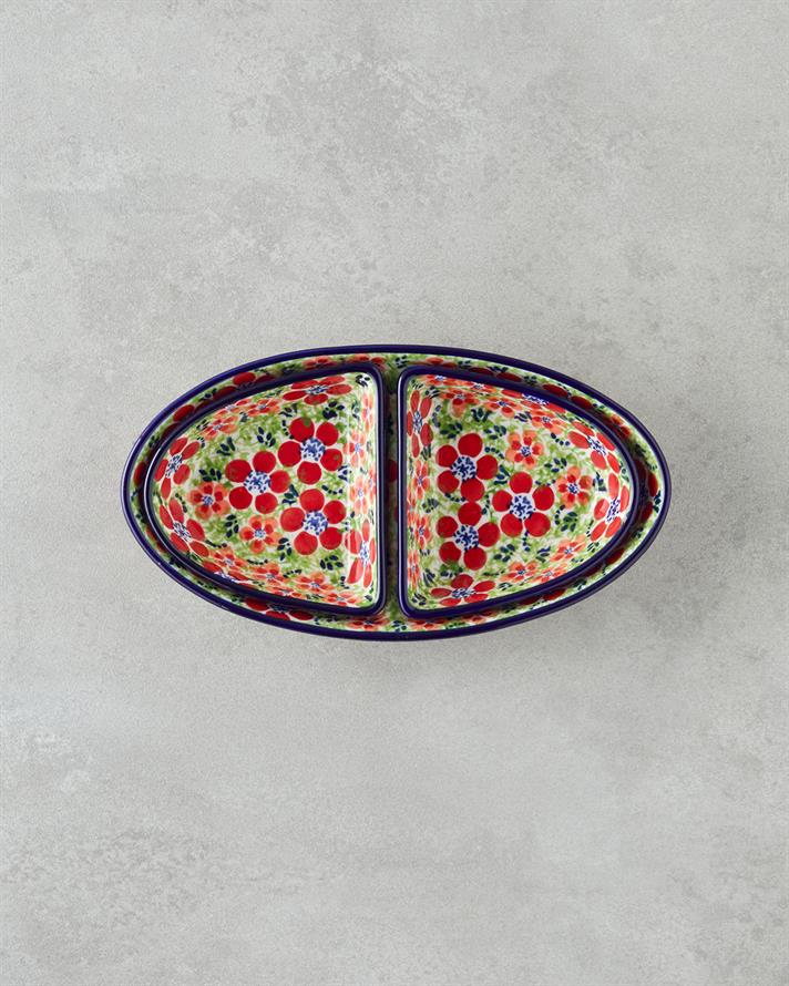Botanic Stoneware 3 Parça Sunumluk 23x12x4 cm Renkli