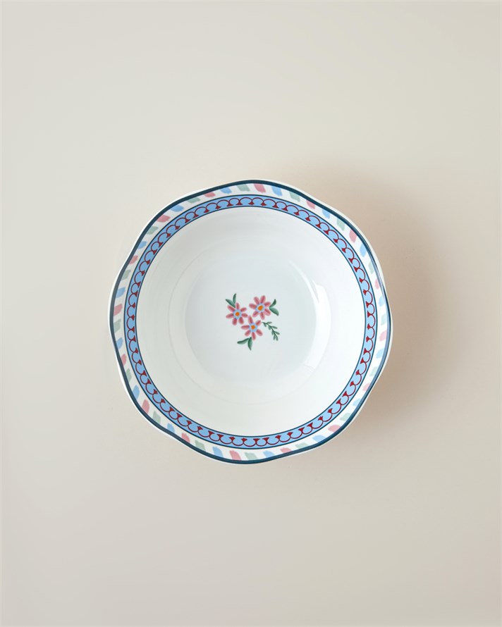 Botanical Romance New Bone Kase 15 cm Pembe - Mavi