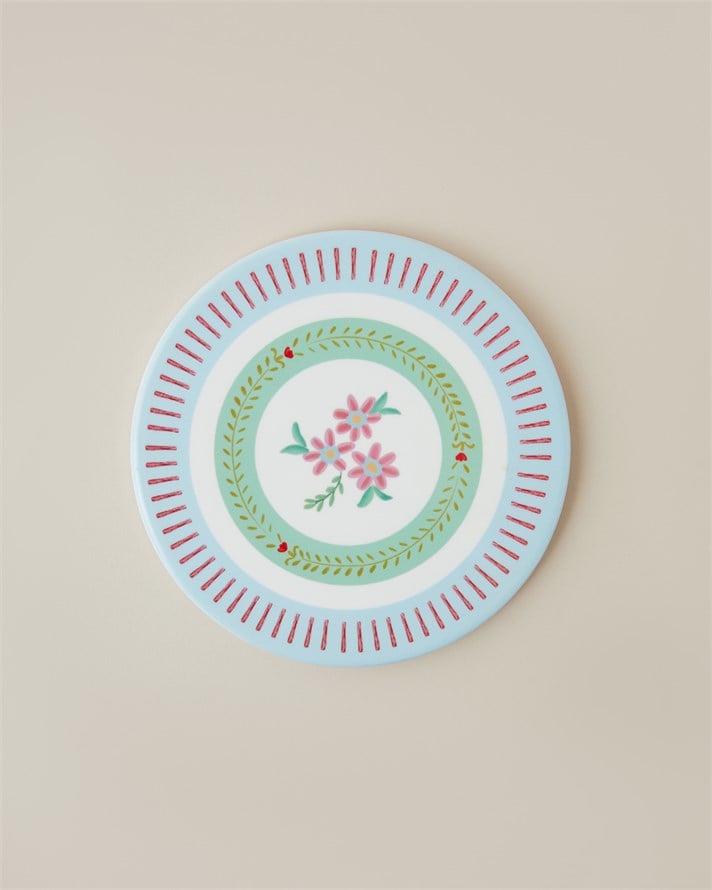 Botanical Romance Seramik Bardak Altlığı 11 cm Mavi