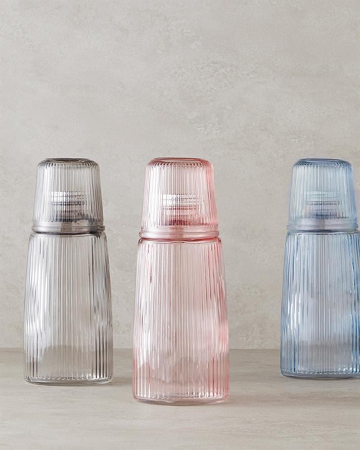 Botelya Cam Başucu Sürahi Antrasit