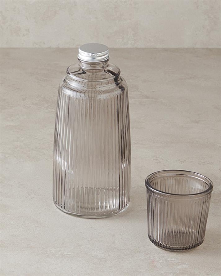 Botelya Cam Başucu Sürahi Antrasit