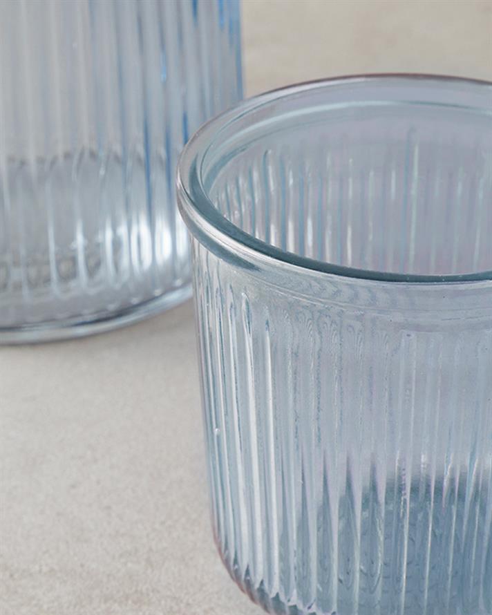 Botelya Cam Başucu Sürahi Mavi