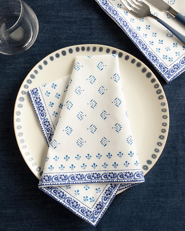 Braid Dots Pamuk 2li Misafir Peçetesi Mavi - Lacivert