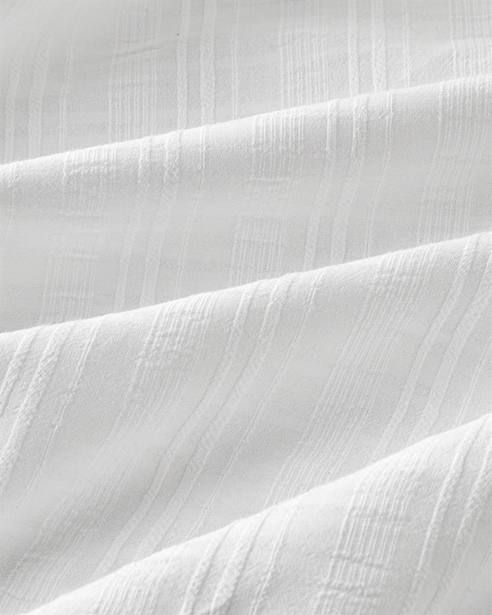 Breezy Escape Pamuk Ekose Tek Kişilik Çarşaflı Nevresim Takımı 160x220 cm Beyaz