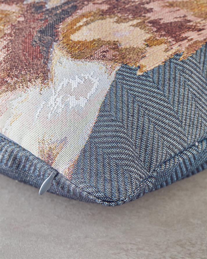 Breton Goblen Kırlent Kılıfı Mavi