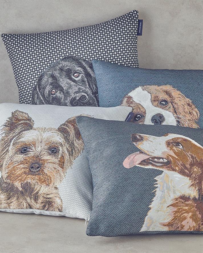 Breton Goblen Kırlent Kılıfı Mavi