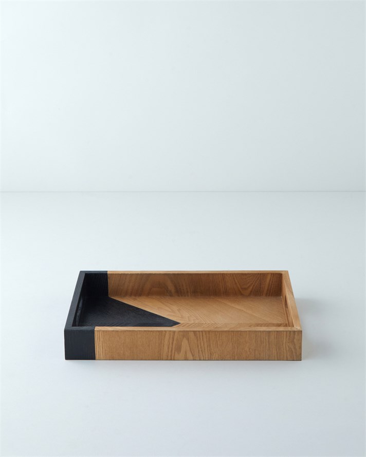 Briel Dekoratif Tepsi 40x24x5,5 cm Kahverengi-Siyah