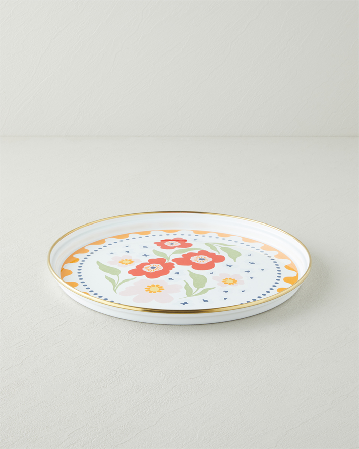 Bright Bloom Emaye Tepsi 31 cm Renkli