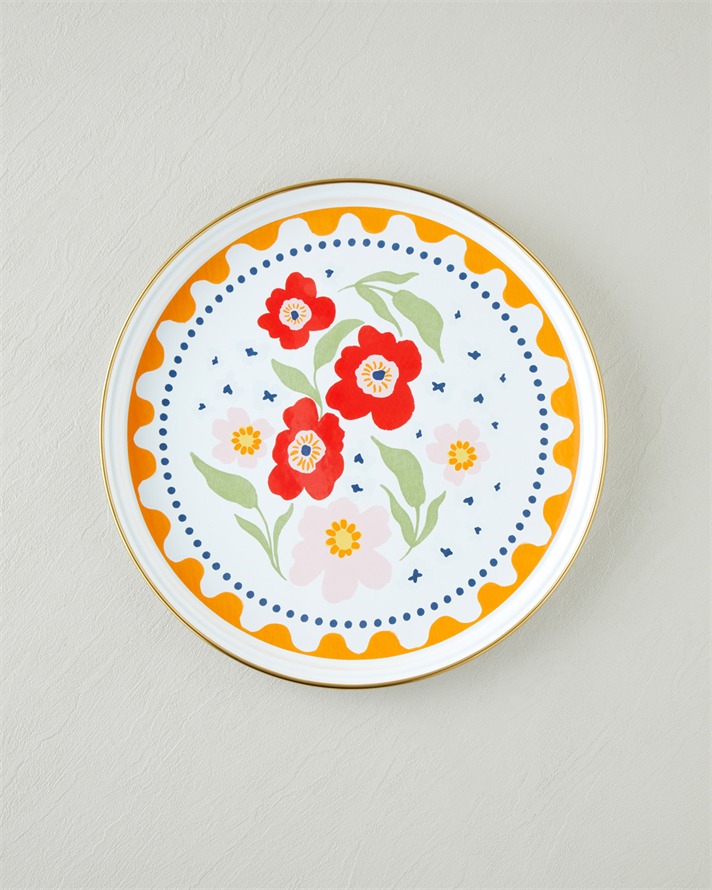 Bright Bloom Emaye Tepsi 31 cm Renkli