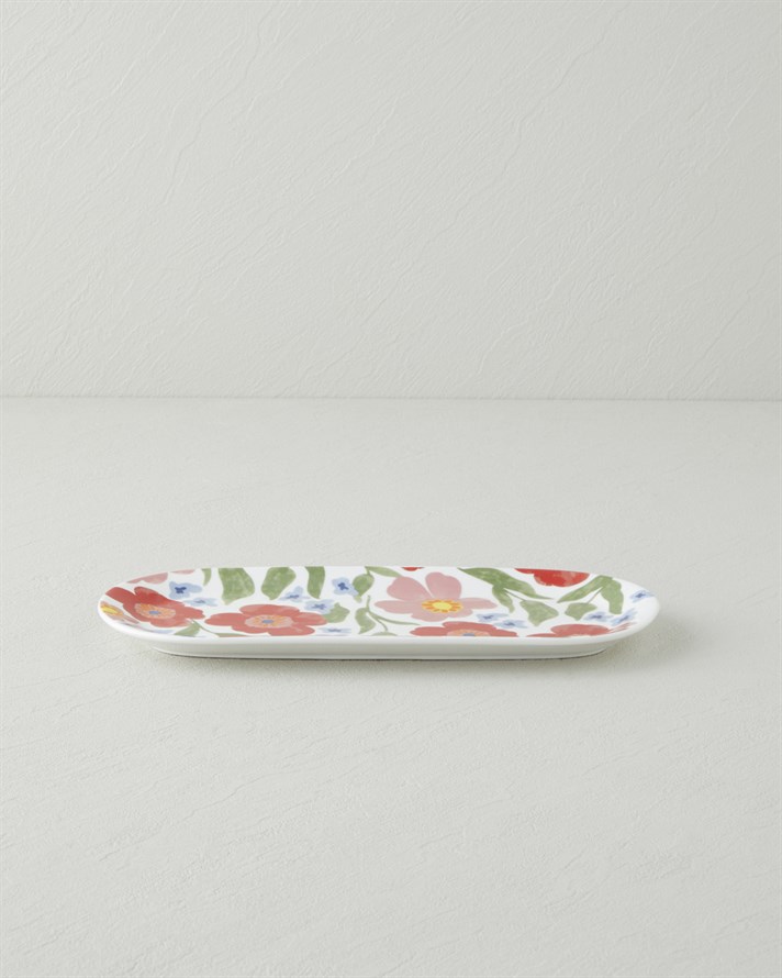 Bright Bloom New Bone China Kayık Tabak 25x11 cm Renkli