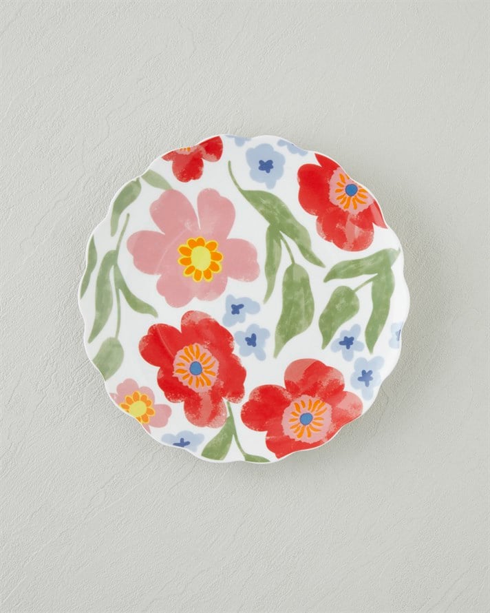 Bright Bloom New Bone China Pasta Tabağı 19 cm Renkli