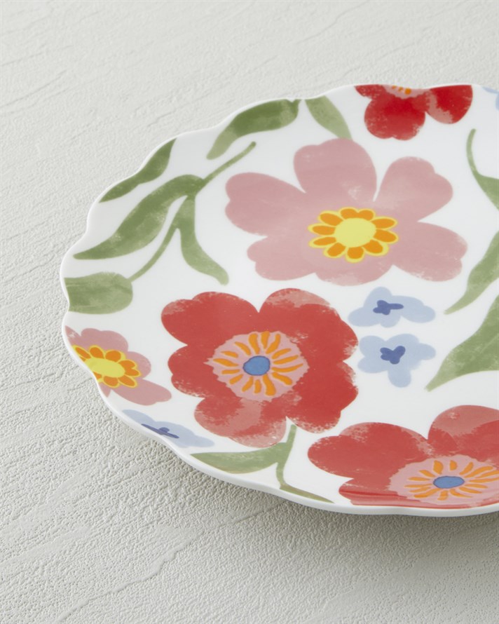 Bright Bloom New Bone China Pasta Tabağı 19 cm Renkli