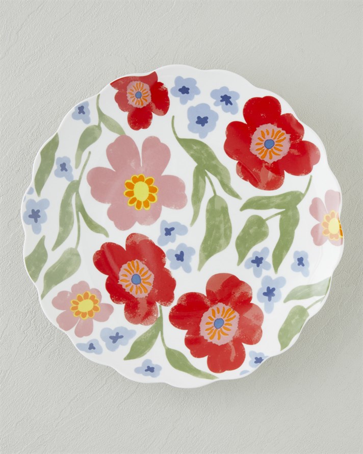 Bright Bloom New Bone China Servis Tabağı 26 cm Renkli