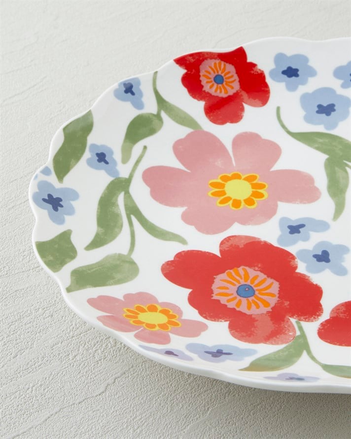 Bright Bloom New Bone China Servis Tabağı 26 cm Renkli