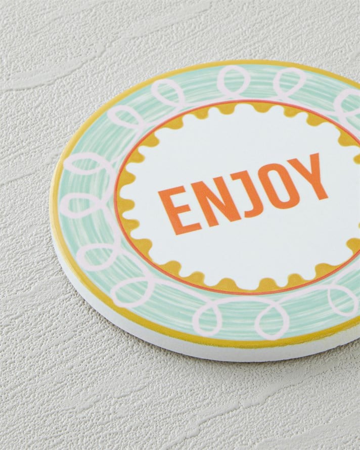 Bright Delight Seramik Bardak Altlığı 10 cm Yeşil