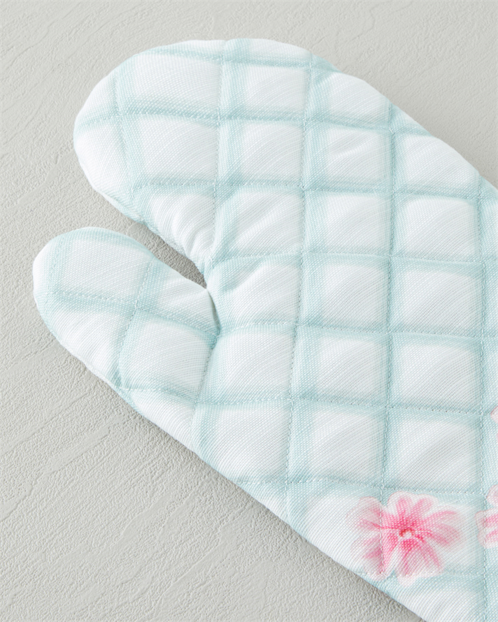 Bright Floral 2li Fırın Eldiveni ve Tutacak Seti Pembe - Yeşil