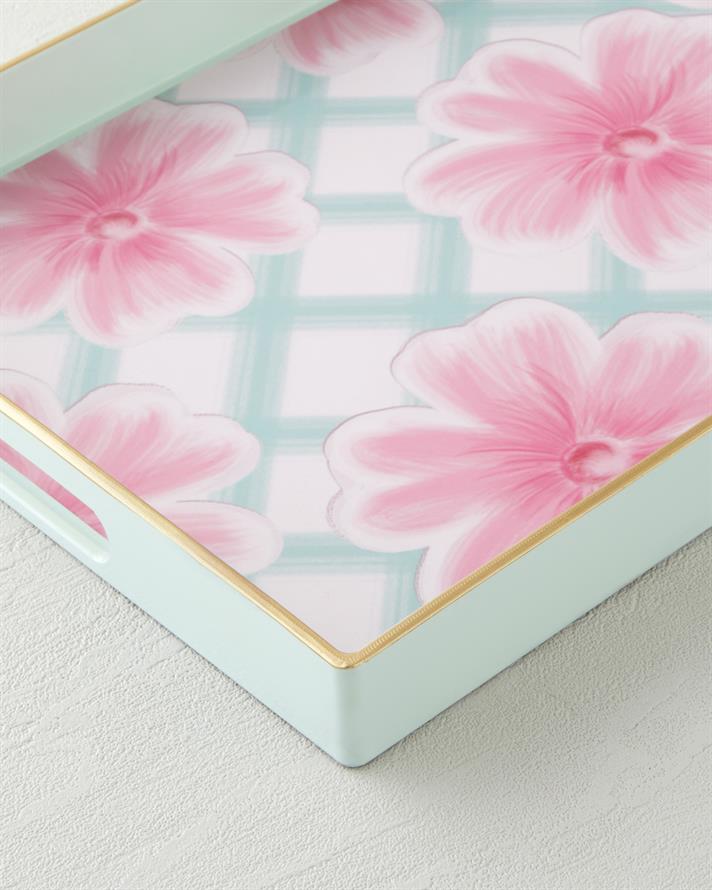 Bright Floral Tepsi 40x26 cm Renkli