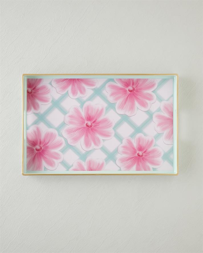 Bright Floral Tepsi 40x26 cm Renkli