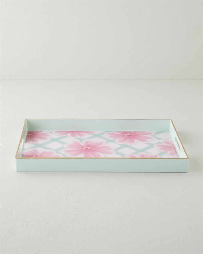 Bright Floral Tepsi 40x26 cm Renkli