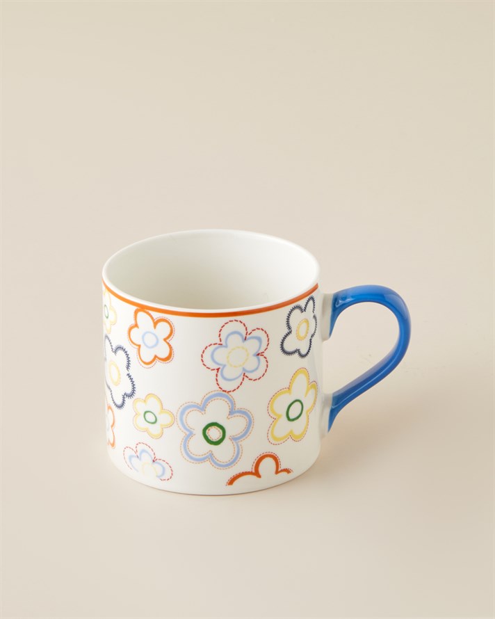 Bright Flowers New Bone China Kupa 350 ml Renkli
