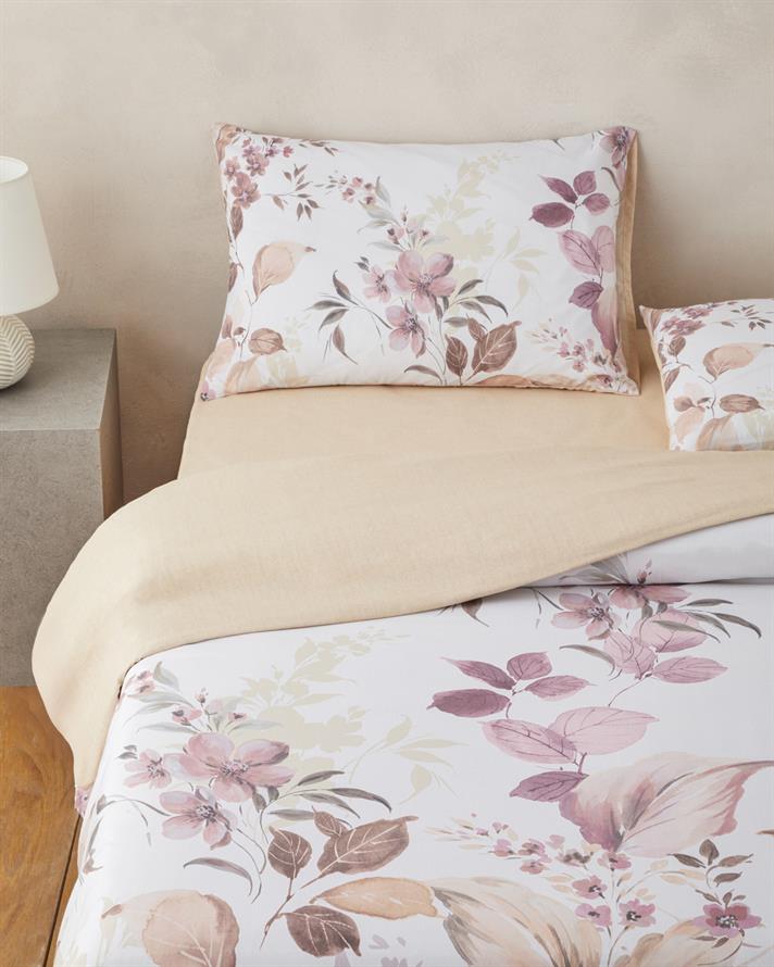 Bright Garden Dijital Baskılı Kolay Ütülenir Çift Kişilik Çarşaflı Nevresim Takımı 200x220 cm Pembe - Sarı