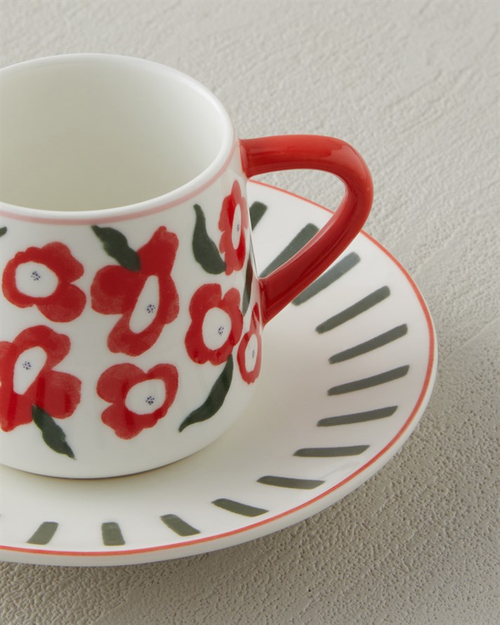 Bright Match New Bone China 4 Parça 2 Kişilik Kahve Fincan Takımı 90 ml Renkli