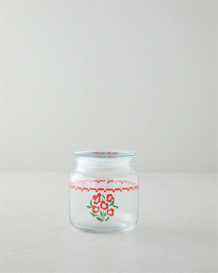 Bright Parade Cam Kavanoz Kırmızı - Beyaz