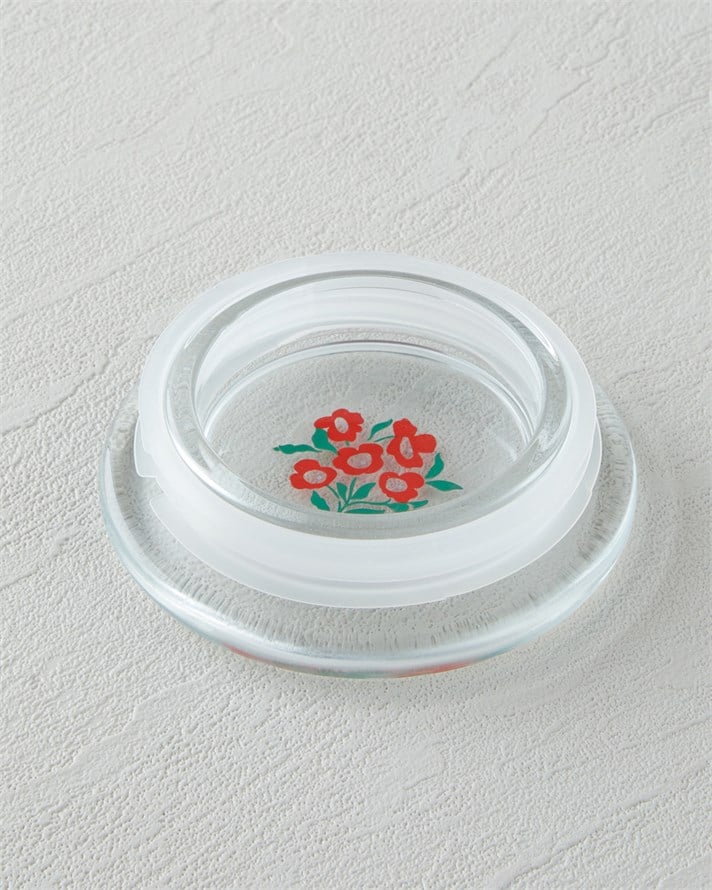 Bright Parade Cam Kavanoz 880 ml Kırmızı - Beyaz