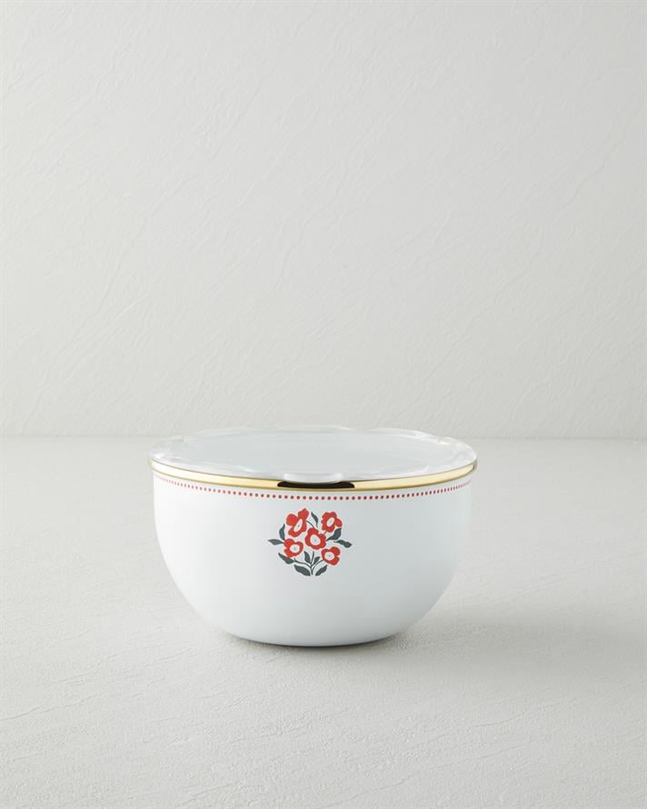 Bright Parade Emaye 2li Saklama Kabı 0,75 x 1,20 L Kırmızı - Beyaz