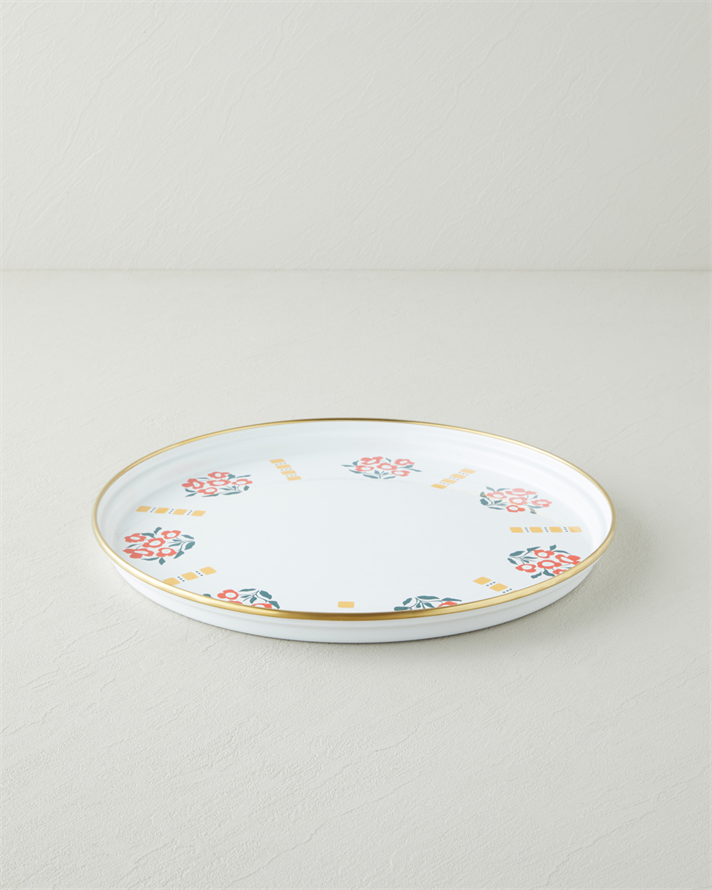 Bright Parade Emaye Tepsi 31 cm Renkli