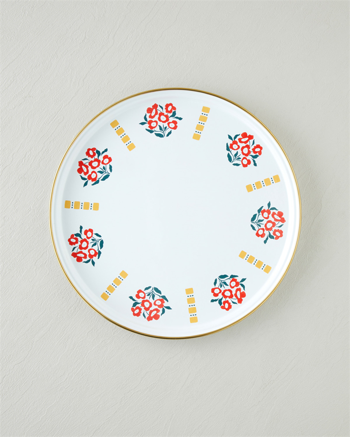 Bright Parade Emaye Tepsi 31 cm Renkli