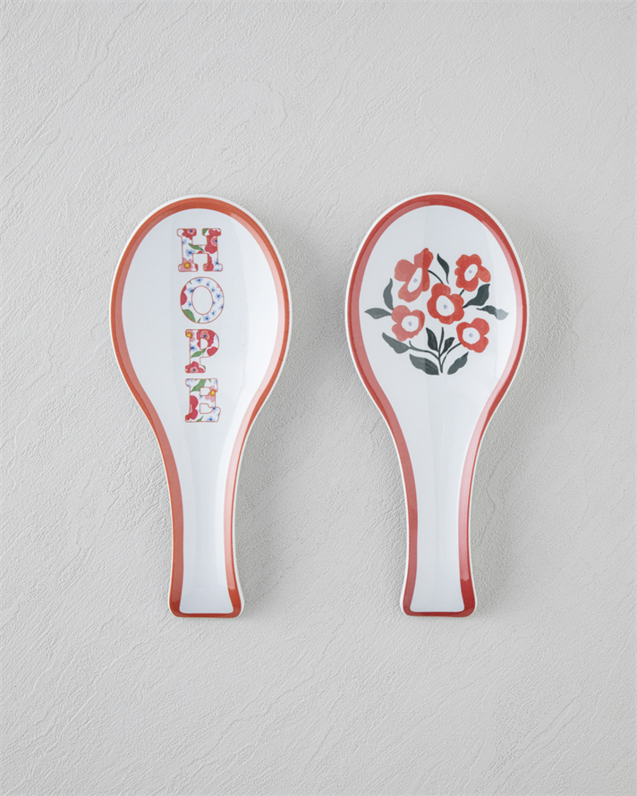 Bright Parade Melamin Kaşıklık 24 cm Kırmızı - Beyaz