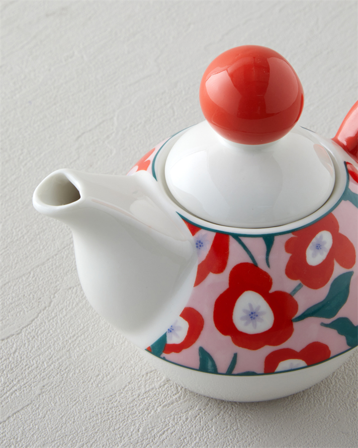 Bright Parade New Bone China Demlik Seti 400 – 290 ml Kırmızı